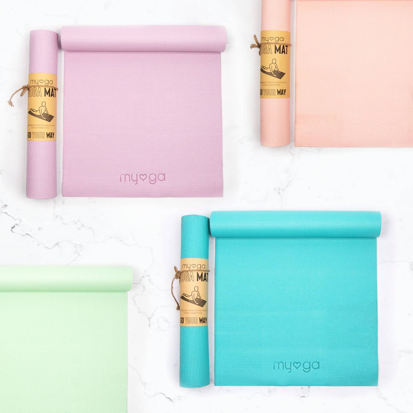 Yoga- & pilatesmatte - Myga, ensfarget