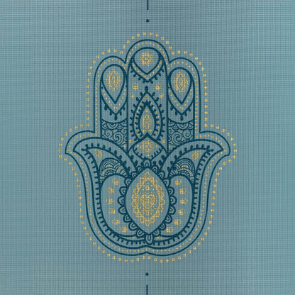 Yoga- & pilatesmatte - Bodhi Yoga, Hamsa Hand, Light blue